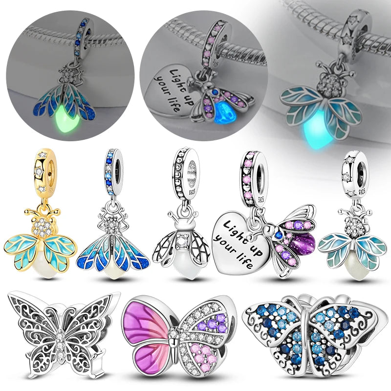 Colgante plata de ley 925 mariposa luminosa - vista principal