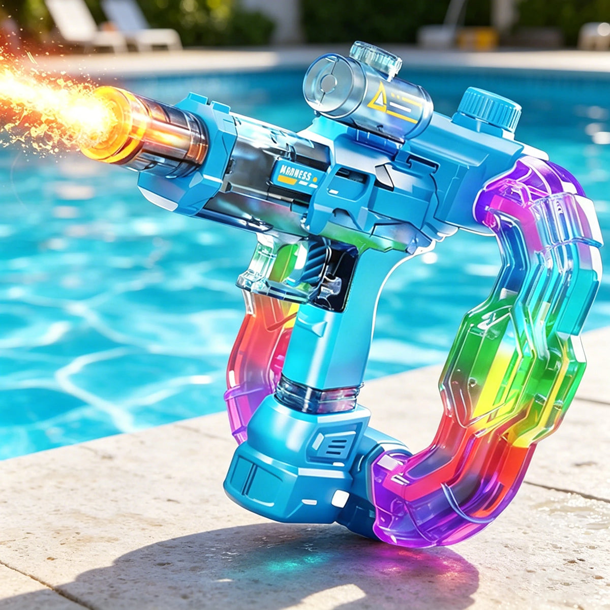Pistola de agua eléctrica con luz y sonido - detalle