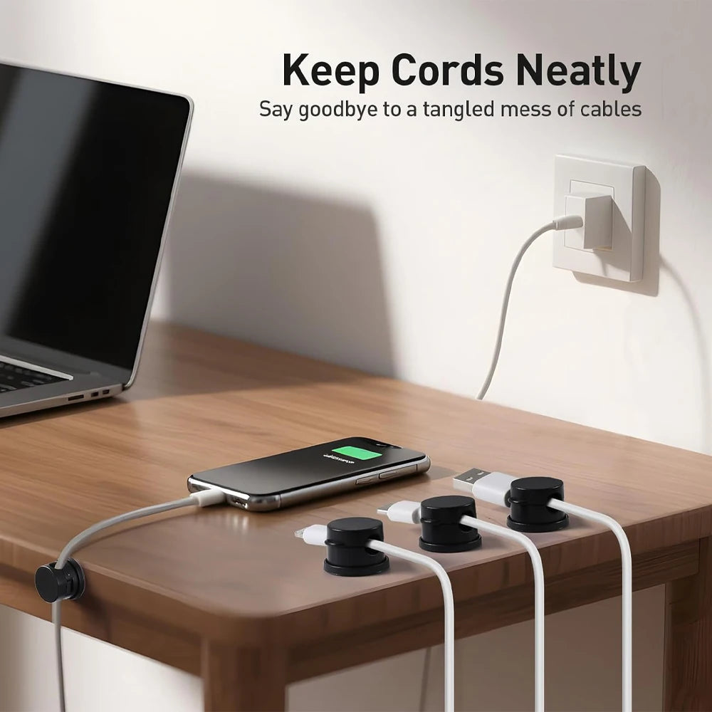Clips organizadores de cables, pack de 6