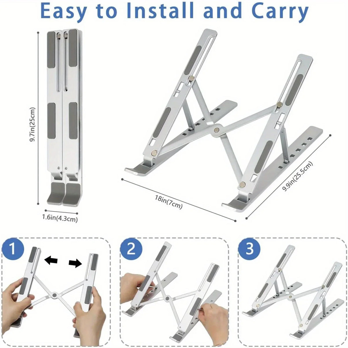 Soporte de aluminio, niveles de altura