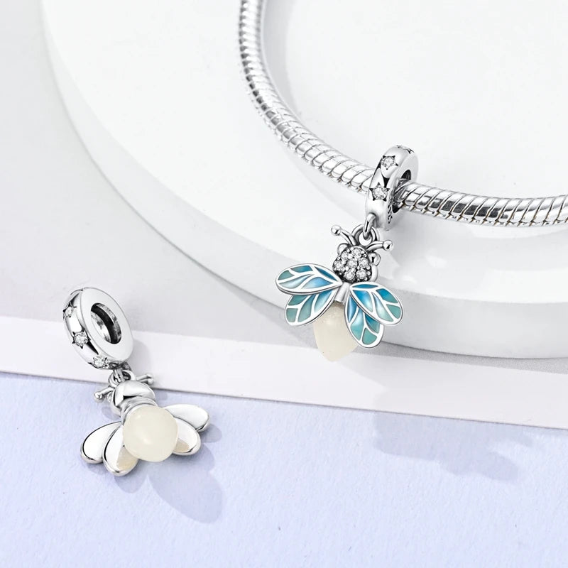 Colgante plata de ley 925 mariposa luminosa - detalle