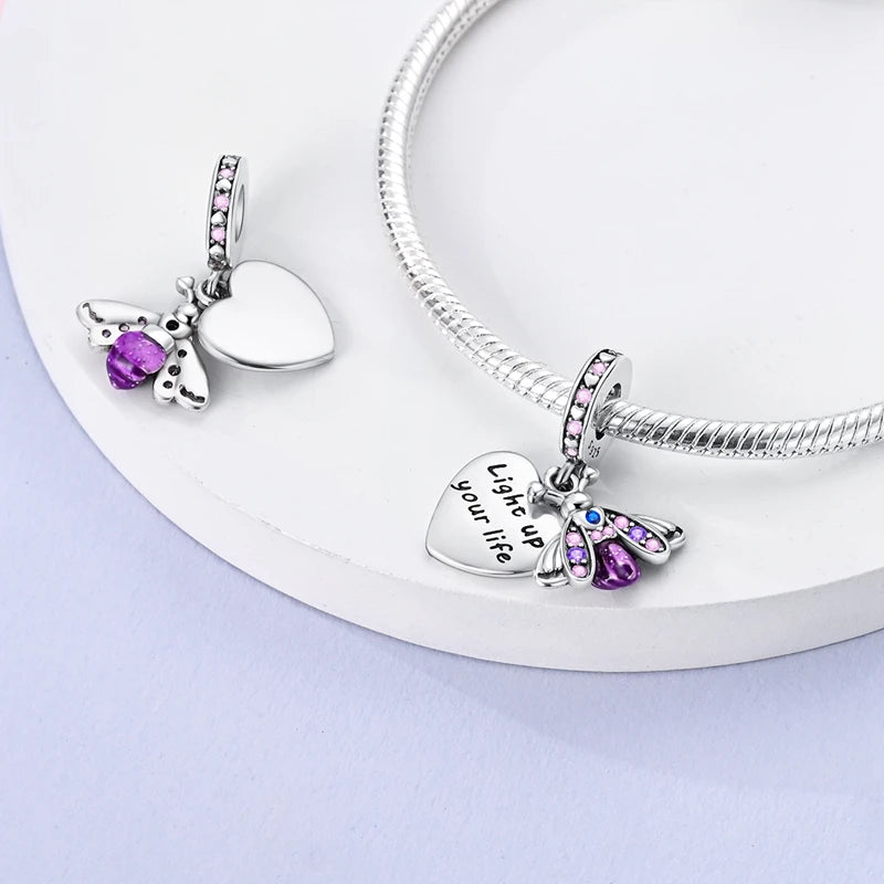 Colgante plata de ley 925 mariposa luminosa - detalle