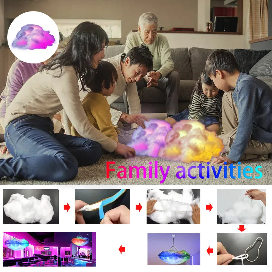 Lámpara nube 3D luz de trueno - detalle