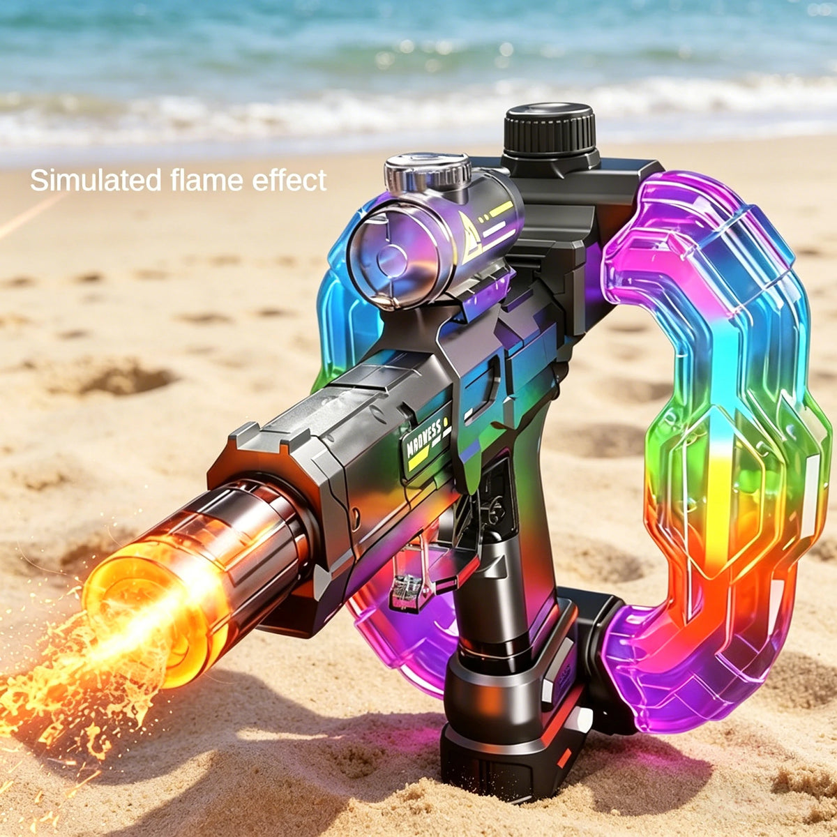 Pistola de agua eléctrica con luz y sonido - detalle