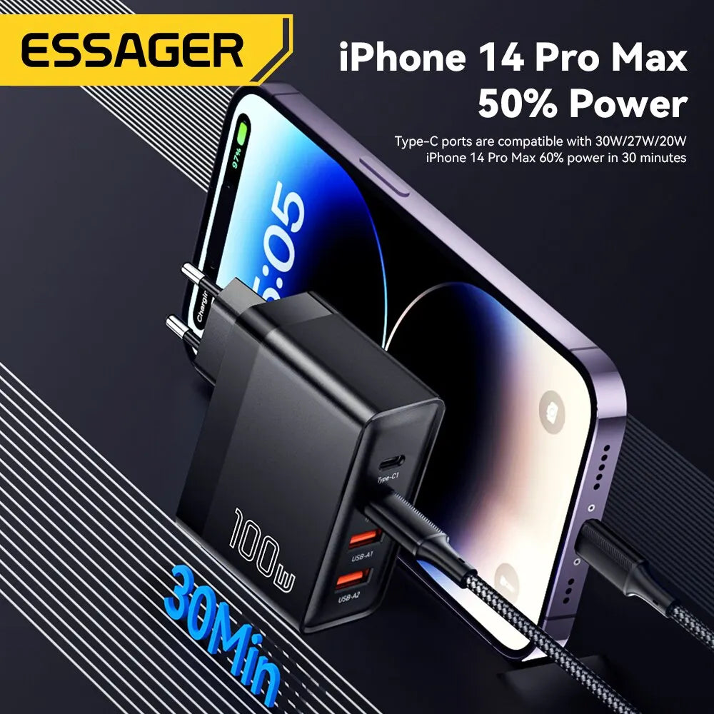 Cargador GaN 100W - uso con portatil