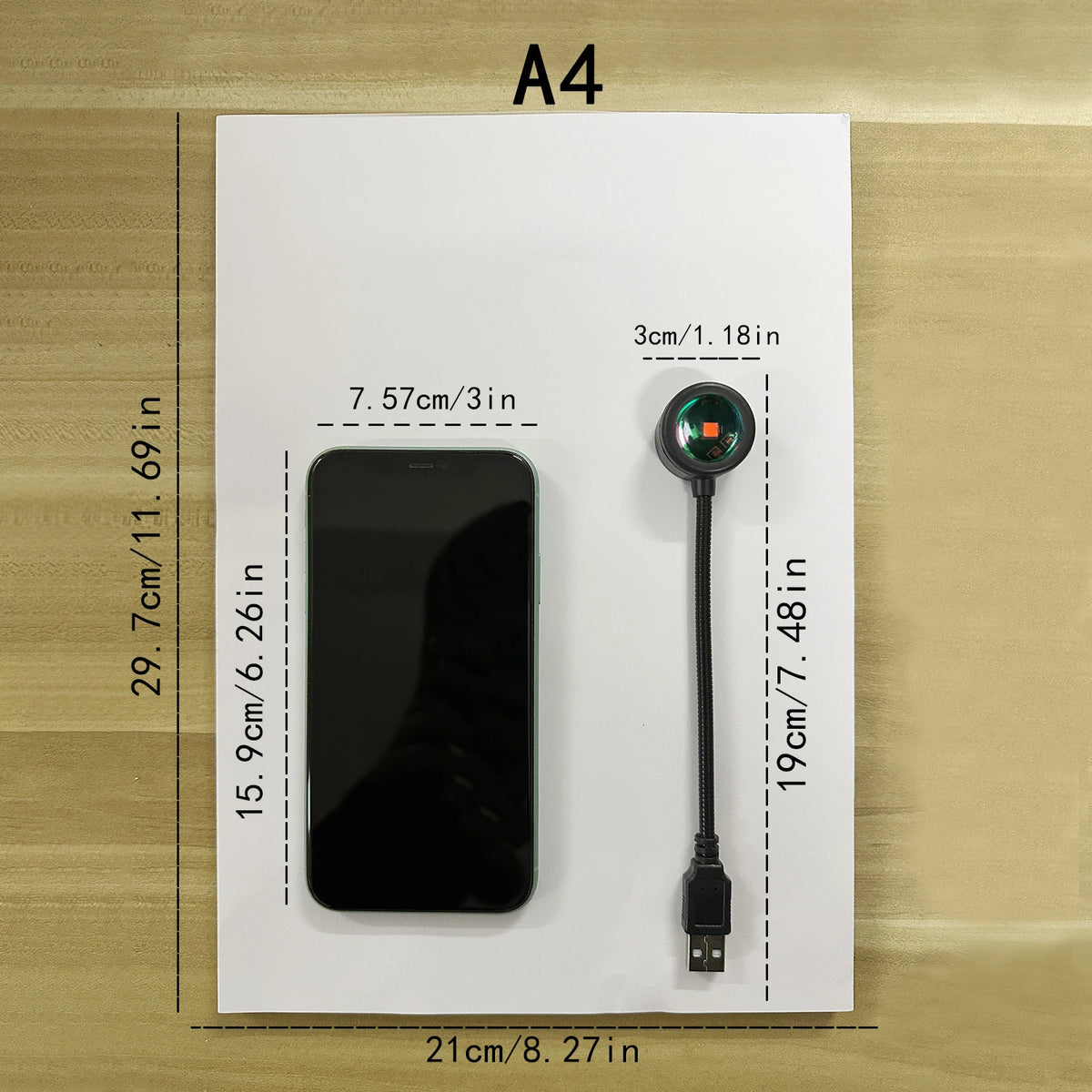 Lámpara de proyección de atardecer USB - detalle