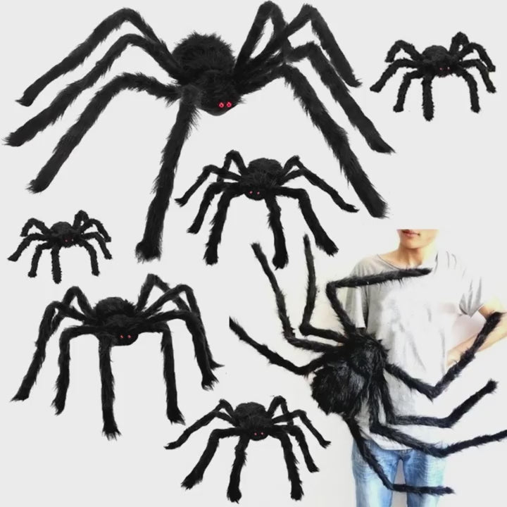 Demostración de la araña gigante de Halloween en uso
