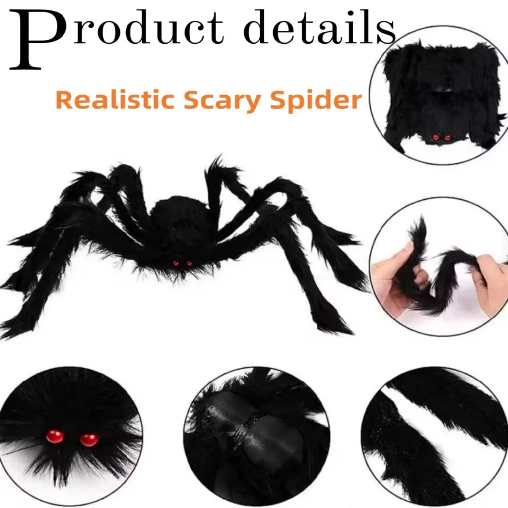 Araña de Halloween colgada en árbol